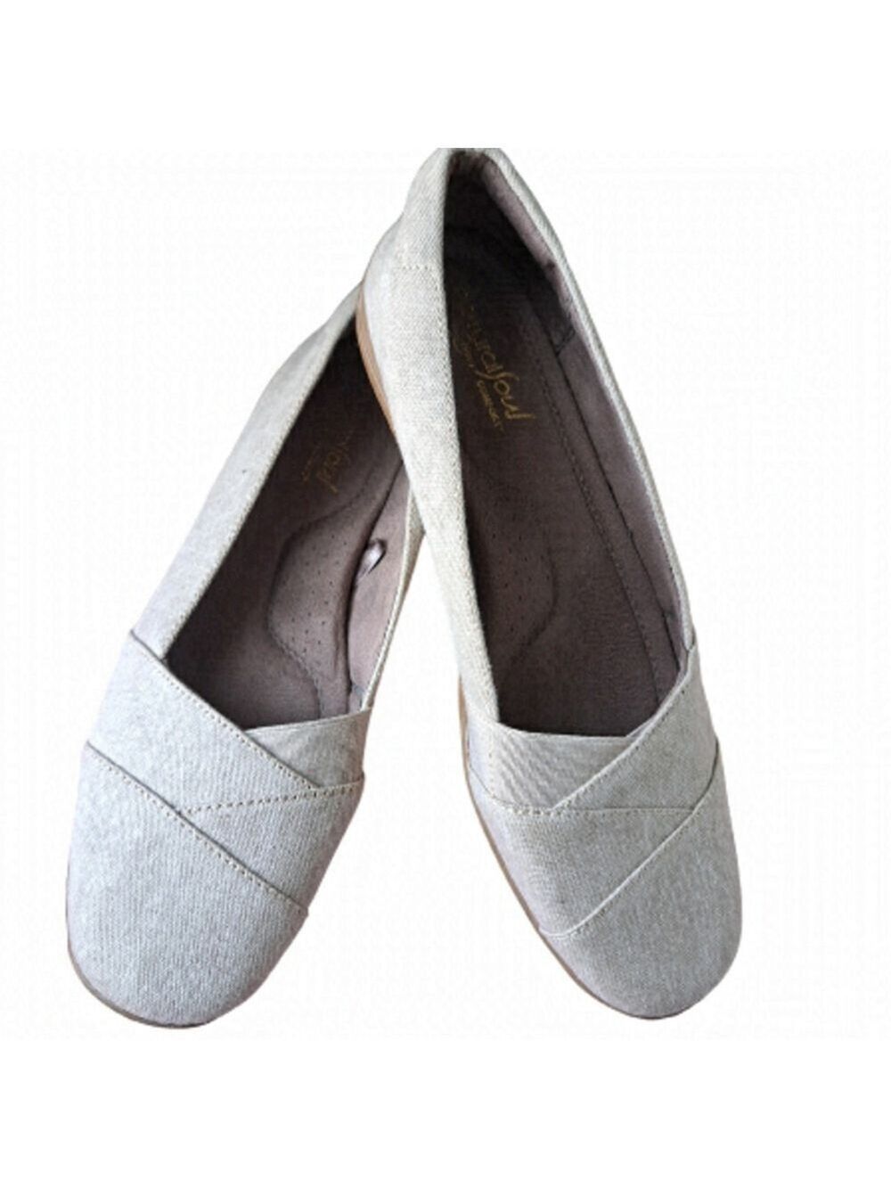 NATURAL SOUL Lorde Shoes Comfort Flats oatmeal natural beige coastal slip on 9